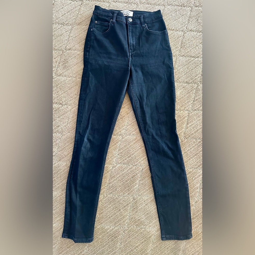 Reformation stretch skinny jeans - black wash - size 27